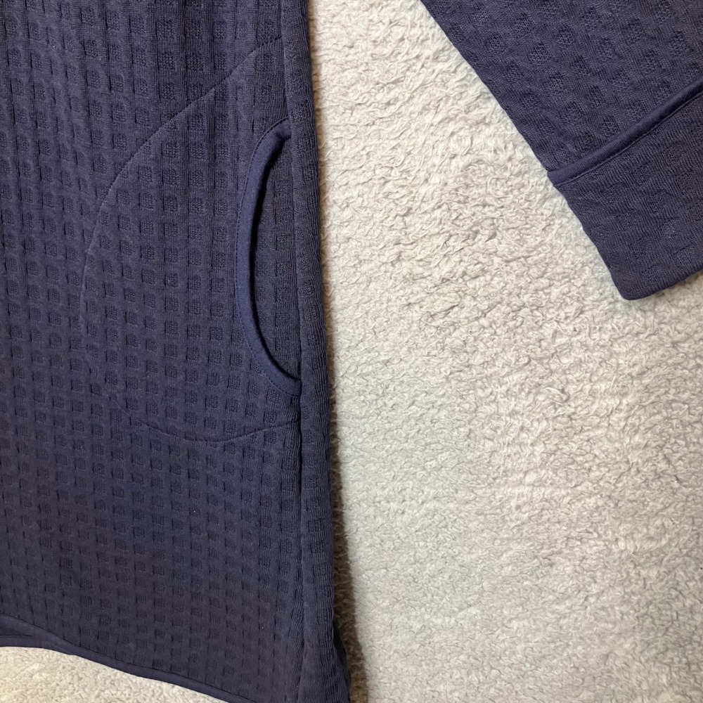 Miss Elaine Robe Sleepwear Women 2X Navy Waffle Knit Full Zip Long House Coat - Picture 5 of 6
